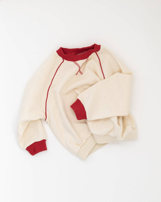 Red stitching sweatshirt