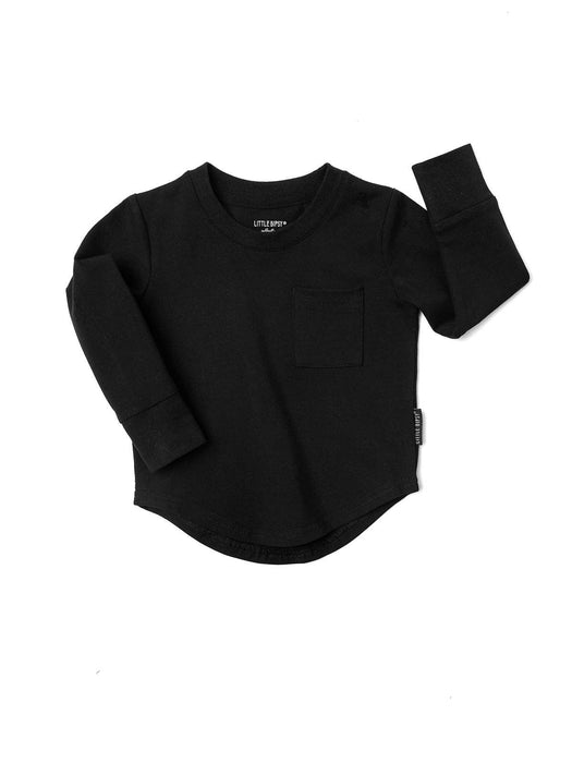 Long Sleeve Pocket Tee - Black