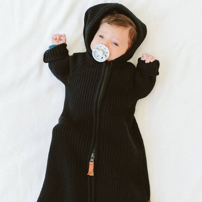 Organic Cotton Knit Baby Wearable Blanket - Shadow