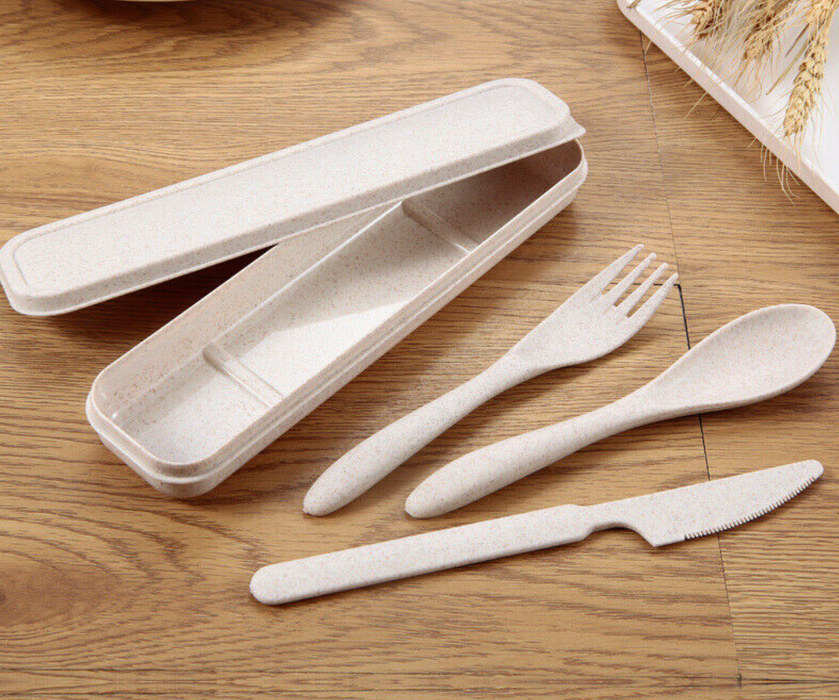 Reusable Wheat Straw Cutlery Set 3pcs