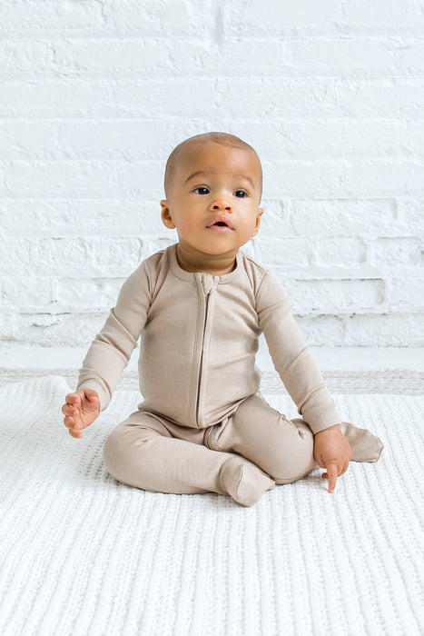 Organic Baby Peyton Zipper Sleeper - Clay