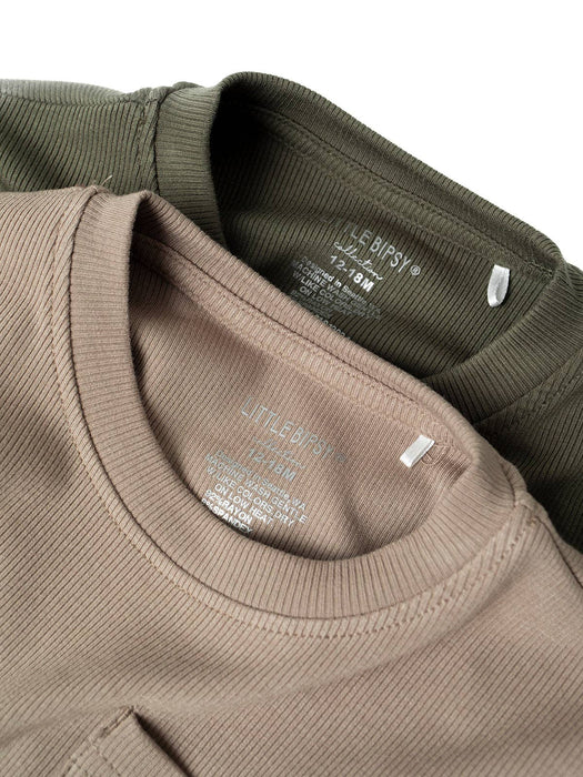 Ribbed Tee - Taupe