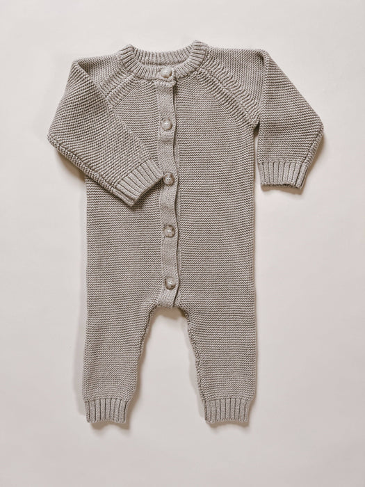 Classic Purl Knit Jumpsuit - Heather Beige