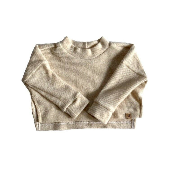 Waverly cropped Sweater with side slit and dolman sleeve